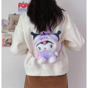 Λούτρινη παιδική τσάντα Πλάτης Sanrio Kuromi Hello Kitty 10291 Μωβ