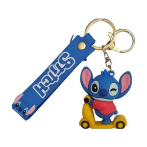 Κρεμαστό Μπρελόκ  Lilo & Stitch 3D Rubber Keychain  Yellow Scooter Από Pvc 15436-7