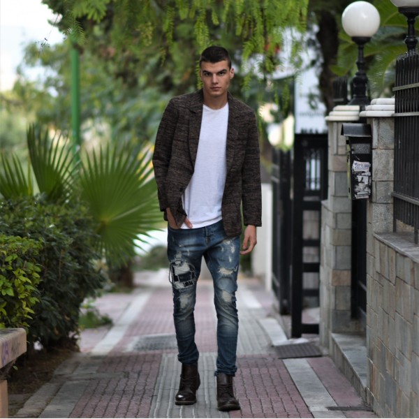 ΑΝΔΡΙΚΟ ΠΑΝΤΕΛΟΝΙ SKINNY JEANS ΦΘΟΡΑ MOHICANS 16-1551.ΜΠΛΕ