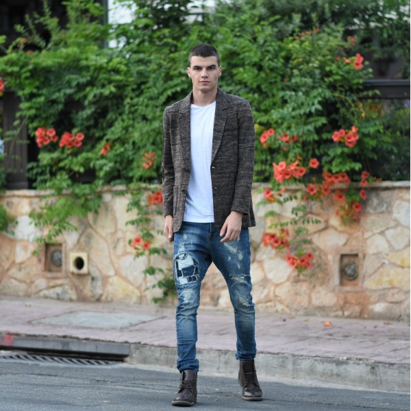 ΑΝΔΡΙΚΟ ΠΑΝΤΕΛΟΝΙ SKINNY JEANS ΦΘΟΡΑ MOHICANS 16-1551.ΜΠΛΕ