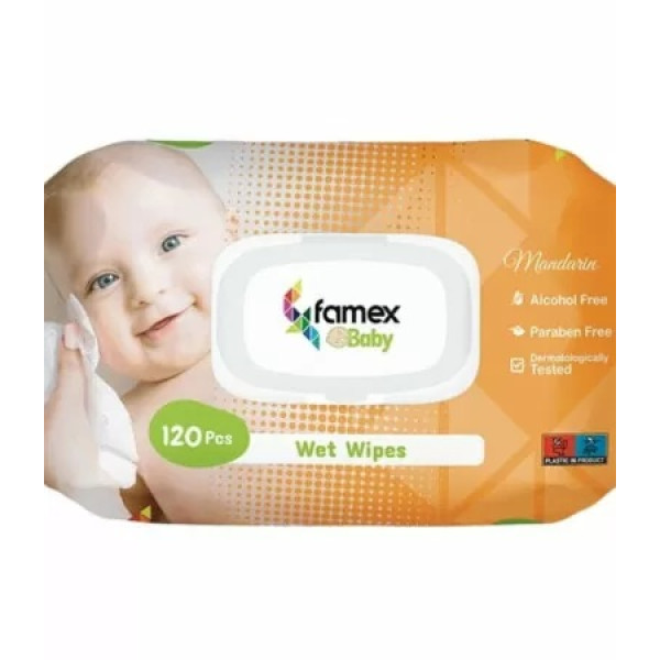 Famex Mandarin Μωρομάντηλα χωρίς Οινόπνευμα & Parabens 120τμχ