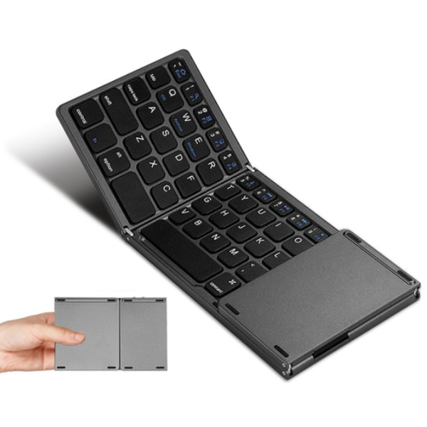 Ασύρματο Αναδιπλούμενο Πληκτρολόγιο Foldable Bluetooth With Touchpad B033 Μαύρο