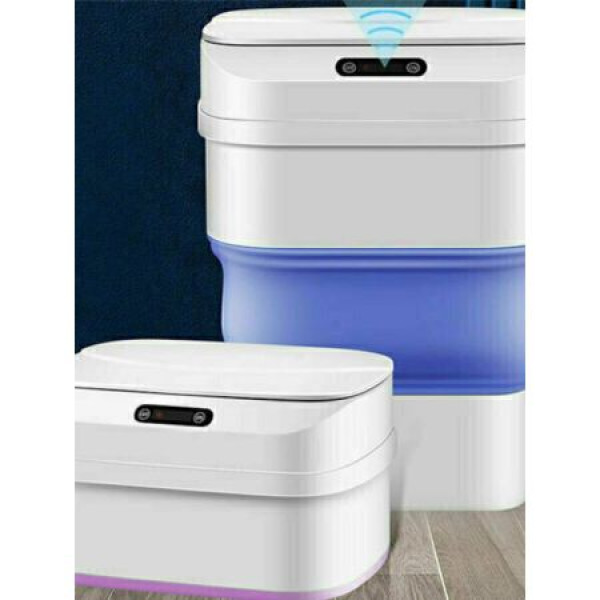 Smart Sensor Folding Trash Can Πλαστικό Καλαθάκι Μπάνιου 17.5lt με Αισθητήρα Κίνησης BS-00305 Ροζ