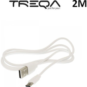 Treqa USB 2.0 Cable USB-C male - USB-C male 2m  CA-2013 Λευκό 