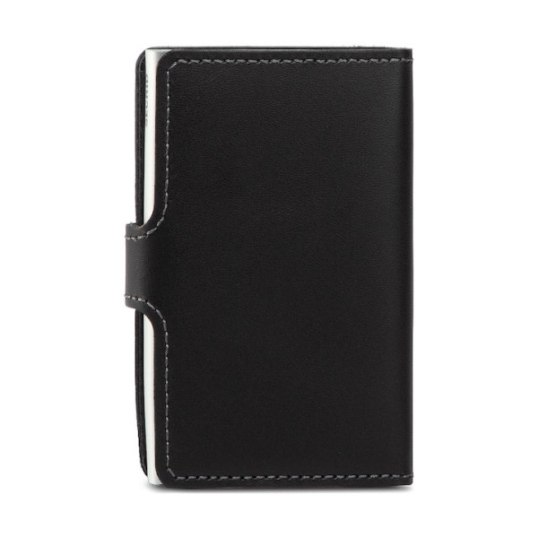 Mohicans Miniwallet Original Δερμάτινο Ανδρικό Πορτοφόλι Καρτών με RFID και Μηχανισμό Slide CCC-32 Μαύρο