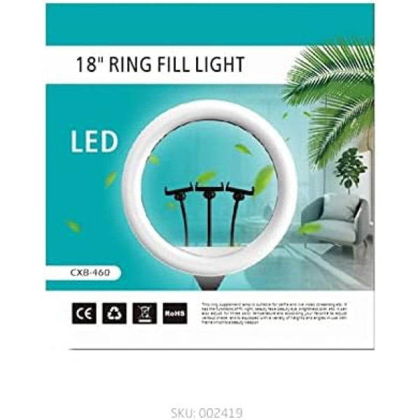 Ring Light 43cm 3200-5800K με Τρίποδο Δαπέδου και Βάση για Κινητό CXB-460 Μαύρο