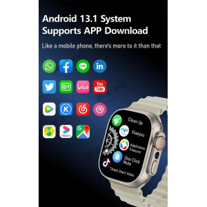 HK Ultra One Smartwatch 4G+5G Πλήρης Κάρτα Δικτύου 2.02 AMOLED Screen Multiple Positioning Ditinerations Μαύρο