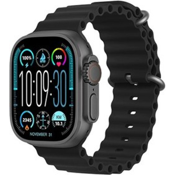 Smartwatch Wear fit HK 20 Ultra 2 με 2 λουράκια και στυλό 49mm 2.02 ίντσες Μαύρο