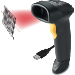 Barcode Scanner Χειρός Ενσύρματο Με Δυνατότητα Ανάγνωσης 1D Barcodes U3 HL 18668-43 Μαύρο