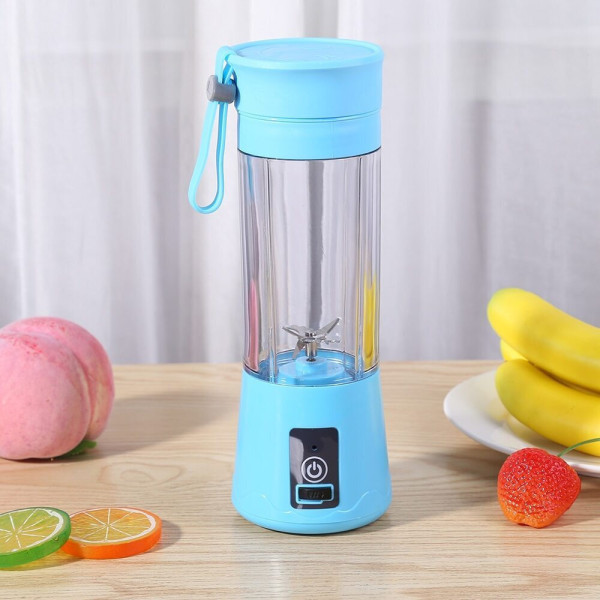 HM-03 Mini Μπλέντερ για Smoothies με κανάτα 0.38lt  και Ισχύ 380Watt Μπλε