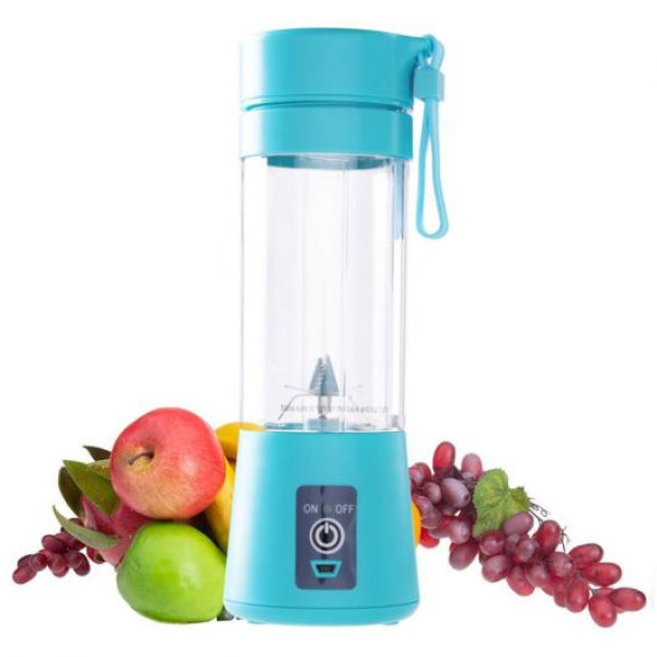 HM-03 Mini Μπλέντερ για Smoothies με κανάτα 0.38lt  και Ισχύ 380Watt Μπλε