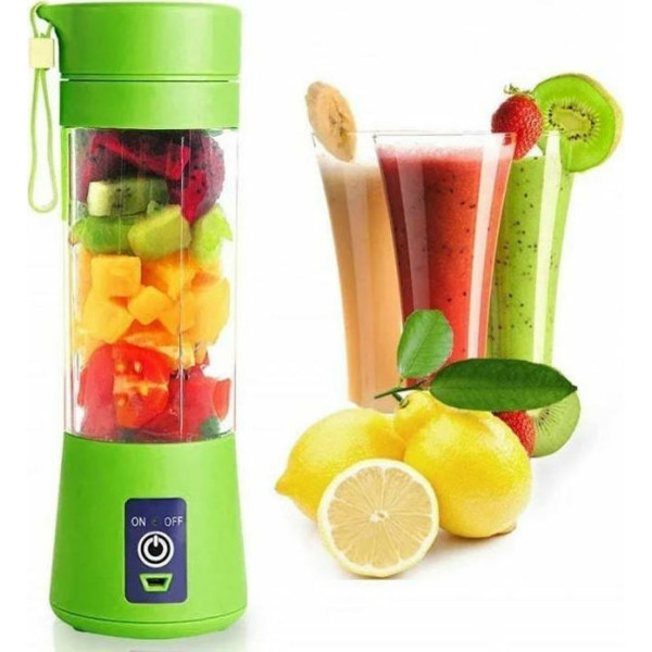 HM-03 Mini Μπλέντερ για Smoothies με κανάτα 0.38lt  και Ισχύ 380Watt Πράσινο