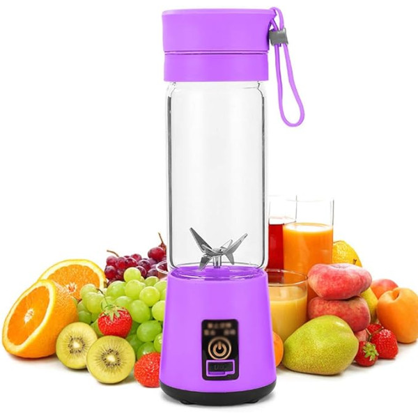 HM-03 Mini Μπλέντερ για Smoothies με κανάτα 0.38lt  και Ισχύ 380Watt Μωβ