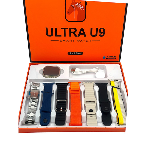 Ultra U9  Smartwatch 7 in 1 Strap Series 9 49mm Screen Μπλε