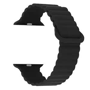 Λουράκι Σιλικόνης για Apple Watch Κούμπωμα Μαγνητικό 42/44/45/49mm M00-12 Μαύρο