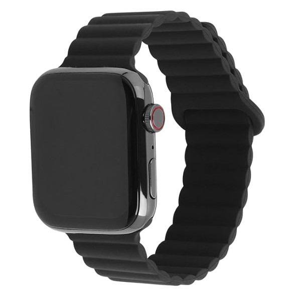 Λουράκι Σιλικόνης για Apple Watch Κούμπωμα Μαγνητικό 42/44/45/49mm M00-12 Μαύρο