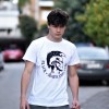 ΑΝΔΡΙΚΗ ΜΠΛΟΥΖΑ T-SHIRT ΛΑΙΜΟΣ ΣΤΑΜΠΑ MOHICANS MCNS06.ΛΕΥΚΟ