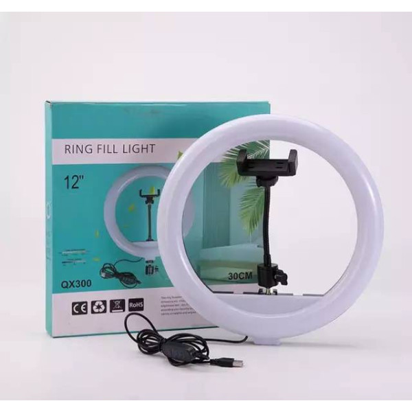 Ring Light 12'' 30cm με βάση για κινητό χωρίς τρίποδο QX300