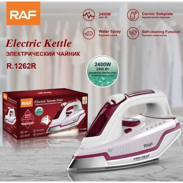 Raf Σίδερο Ατμού 2400W με Συνεχόμενη Παροχή 30gr/min R.1262B KOKKINO