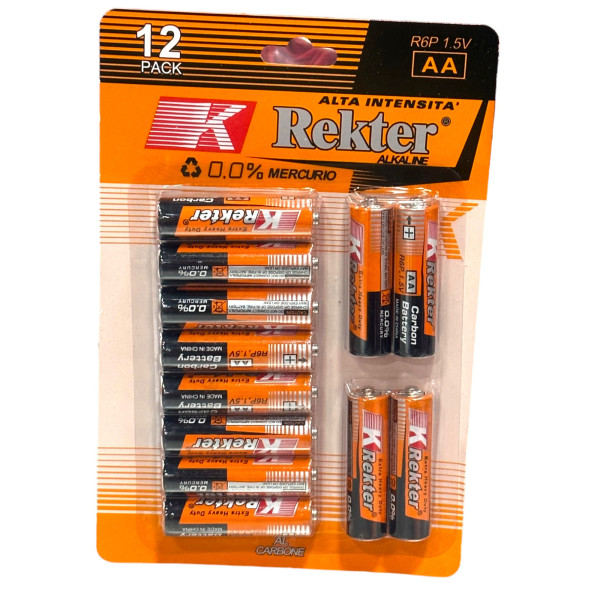 Μπαταρίες AΑ 12 τεμάχια R6P 1.5V Rekter