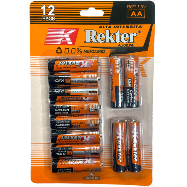 Μπαταρίες AΑ 12 τεμάχια R6P 1.5V Rekter