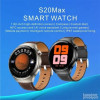 Smartwatch S20 MAX with voice assistant, 46mm, male smartwatch, NFC access control, pressure monitor, full screen, compass, 480x480, Μαύρο