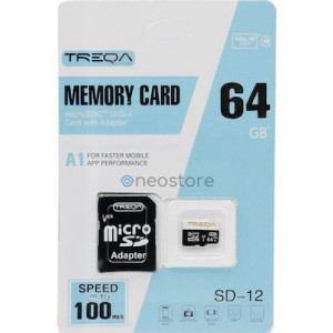 Treqa SD-12 SDHC 64GB Class 10 U1 A1 UHS-I με αντάπτορα