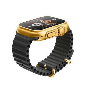 Ultra Gold 24K Gold Edition-Έξυπνο ρολόι με στενή στεφάνη πλήρους οθόνης/Bluetooth Calling/NFC/Real Turnbuckle Design