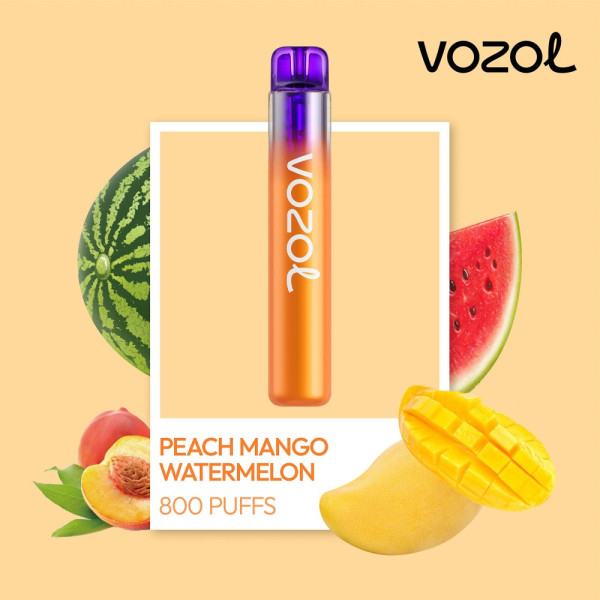 Vozol Neon 800 Mango Watermelon Ηλεκτρονικό Τσιγάρο μιας Χρήσης 800 Εισπνοών 2ml 20mg 