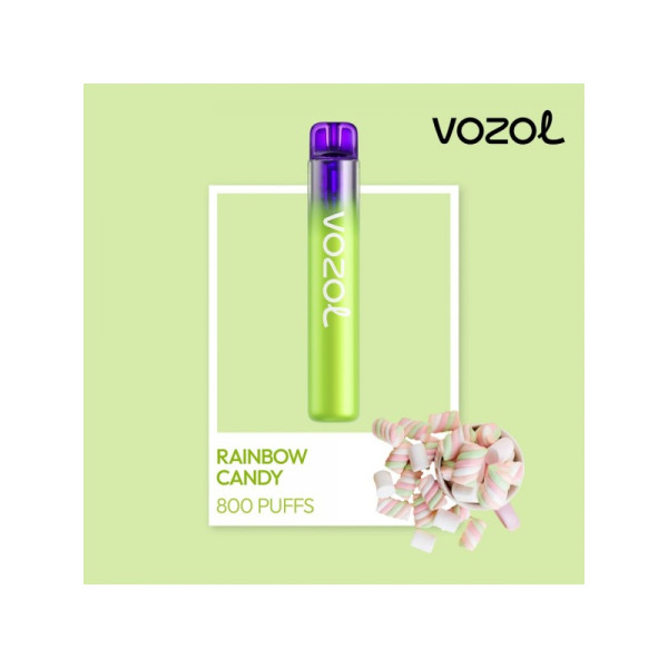 Vozol Neon 800 Rainbow Candy Ηλεκτρονικό Τσιγάρο μιας Χρήσης 800 Εισπνοών 2ml 20mg 