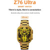 Z76 Ultra  Gold  49mm Έξυπνο ρολόι με στενή στεφάνη πλήρους οθόνης/Bluetooth Calling/NFC/Real Turnbuckle Design