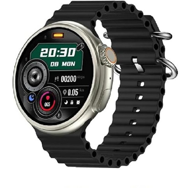 Z78 Ultra 1,52" AMOLED Στρογγυλό Smartwatch 49 mm Heart Rate Fitness tracker Series 8 Reloj Inteligente Ασύρματη φόρτιση Μαύρο