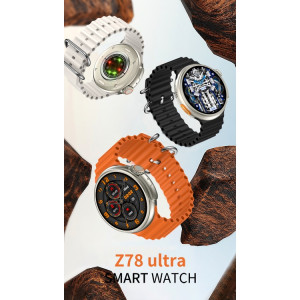 Z78 Ultra 1,52" AMOLED Στρογγυλό Smartwatch 49 mm Heart Rate Fitness tracker Series 8 Reloj Inteligente Ασύρματη φόρτιση Γκρι