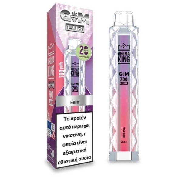 Ak Gem700 Lux  Ηλεκτρονικό Τσιγάρο μιας Χρήσης Mentos 2ml 20mg