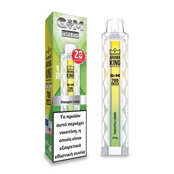 Ak Gem700 Lux  Ηλεκτρονικό Τσιγάρο μιας Χρήσης Pineapple Lemon 2ml 20mg