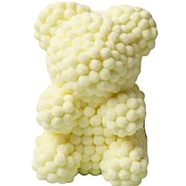 Αρκουδάκι Μπεζ με Κορδέλα και κουτί 25cm Pom Pom Foam flower 84790 Μπεζ 