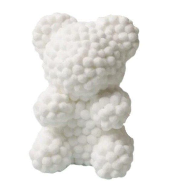 Αρκουδάκι Λευκό με Κορδέλα και κουτί 25cm Pom Pom Foam flower 84790 Λευκό