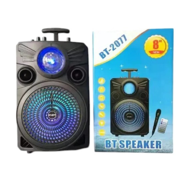 Φορητό Super Bass Ηχείο Bluetooth/USB/TF/LED BT-2077 Μαύρο 