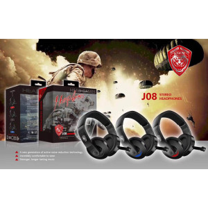 J08 On Ear Gaming Headset με σύνδεση 2x3.5mm / 3.5mm Μπλε