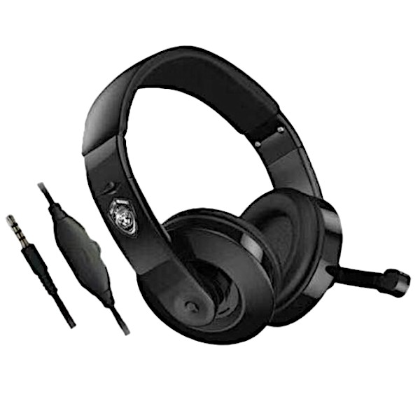 J08 On Ear Gaming Headset με σύνδεση 2x3.5mm / 3.5mm Μαύρο