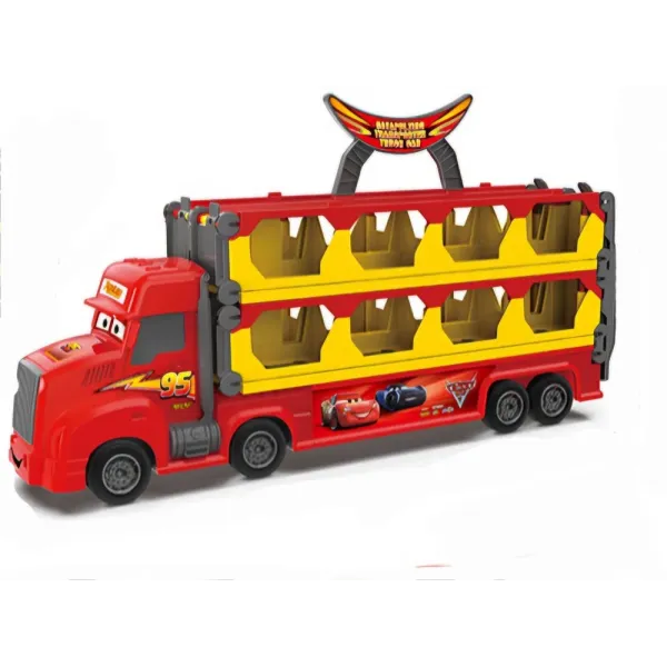 Νταλίκα Μεταφοράς Αυτοκινήτων Cars McQueen 2 σε 1 με Πίστα Εκτόξευσης & Αυτοκινητάκια 3+ 580139