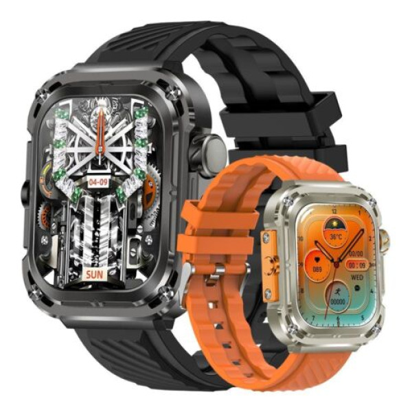 Z85 Max Big 2.04 3 Straps Smartwatch με Παλμογράφο Μαύρο