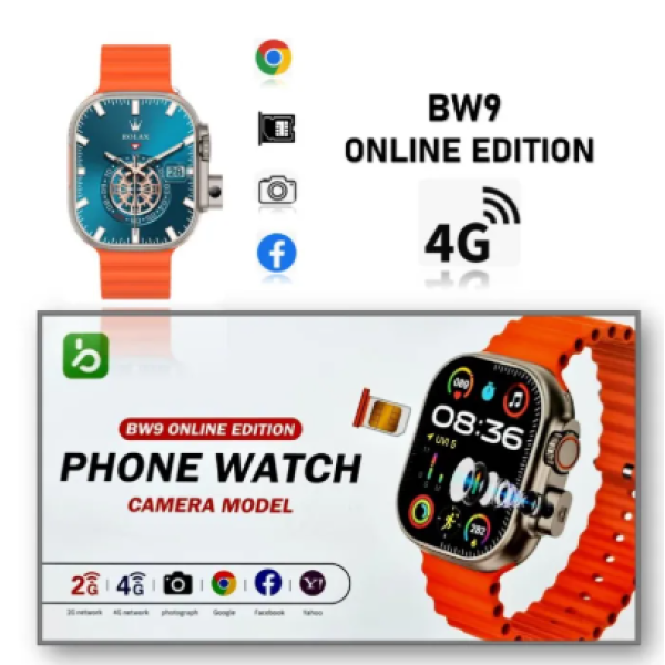 Smartwatch BW9 Ultra 4G κάρτα SIM & Camera HD 2”  Πορτοκαλί