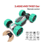 Stunt Motion Twisted RC Car, 2,4 GHz Τηλεχειριστήριο αναρριχητικό αυτοκίνητο 4WD παραμόρφωση με Music Dance Light Διπλής Όψης ZJ001A Πράσινο