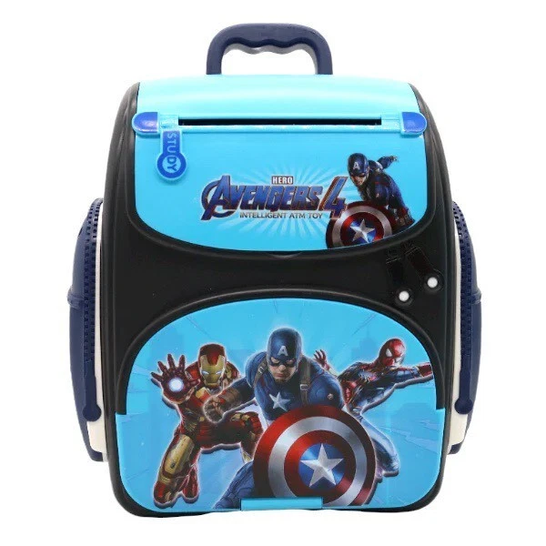 Τσάντα κουμπαράς Backpack Avengers με ψηφιακό κωδικό πρόσβασης για χρήματα και κέρματα, χρηματοκιβώτιο WF-30088 Μπλε