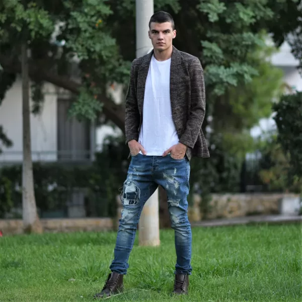 ΑΝΔΡΙΚΟ ΠΑΝΤΕΛΟΝΙ SKINNY JEANS ΦΘΟΡΑ MOHICANS 16-1551.ΜΠΛΕ
