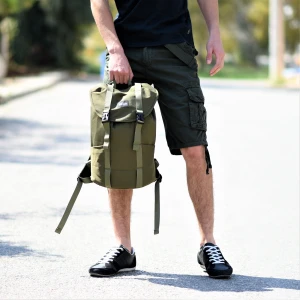 DR-2271.KHAKI ΑΝΔΡΙΚΗ ΤΣΑΝΤΑ ΠΛΑΤΗΣ ΚΑΜΒΑΣ MOHICANS