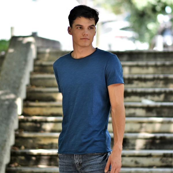 ΜΠΛΟΥΖΑ T-SHIRT ΜΟΝΟΧΡΩΜΗ MOHICANS DS231-1802 MΠΛΕ