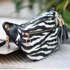 ΓΥΝΑΙΚΕΙΟ BUM BAG ΤΣΑΝΤΑΚΙ ΔΕΡΜΑΤΙΝΗ MOHICANS G159 ΖΕΒΡΑ ΜΑΥΡΟ