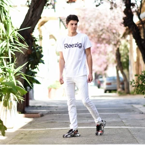 ΑΝΔΡΙΚΗ ΜΠΛΟΥΖΑ T-SHIRT ΛΑΙΜΟΣ ΣΤΑΜΠΑ MOHICANS R20.WHITE 